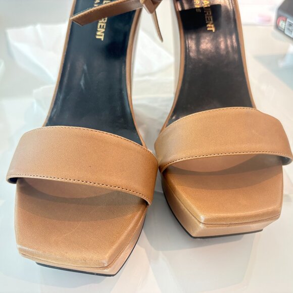 Saint Laurent Leather sandals WITH PLATFORM AND ANKLE STRAP. SiZE 8,5 - Picture 7 of 9